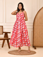 Ruby Bloom Hand Block Print Cotton Dress