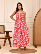 Ruby Bloom Hand Block Print Cotton Dress
