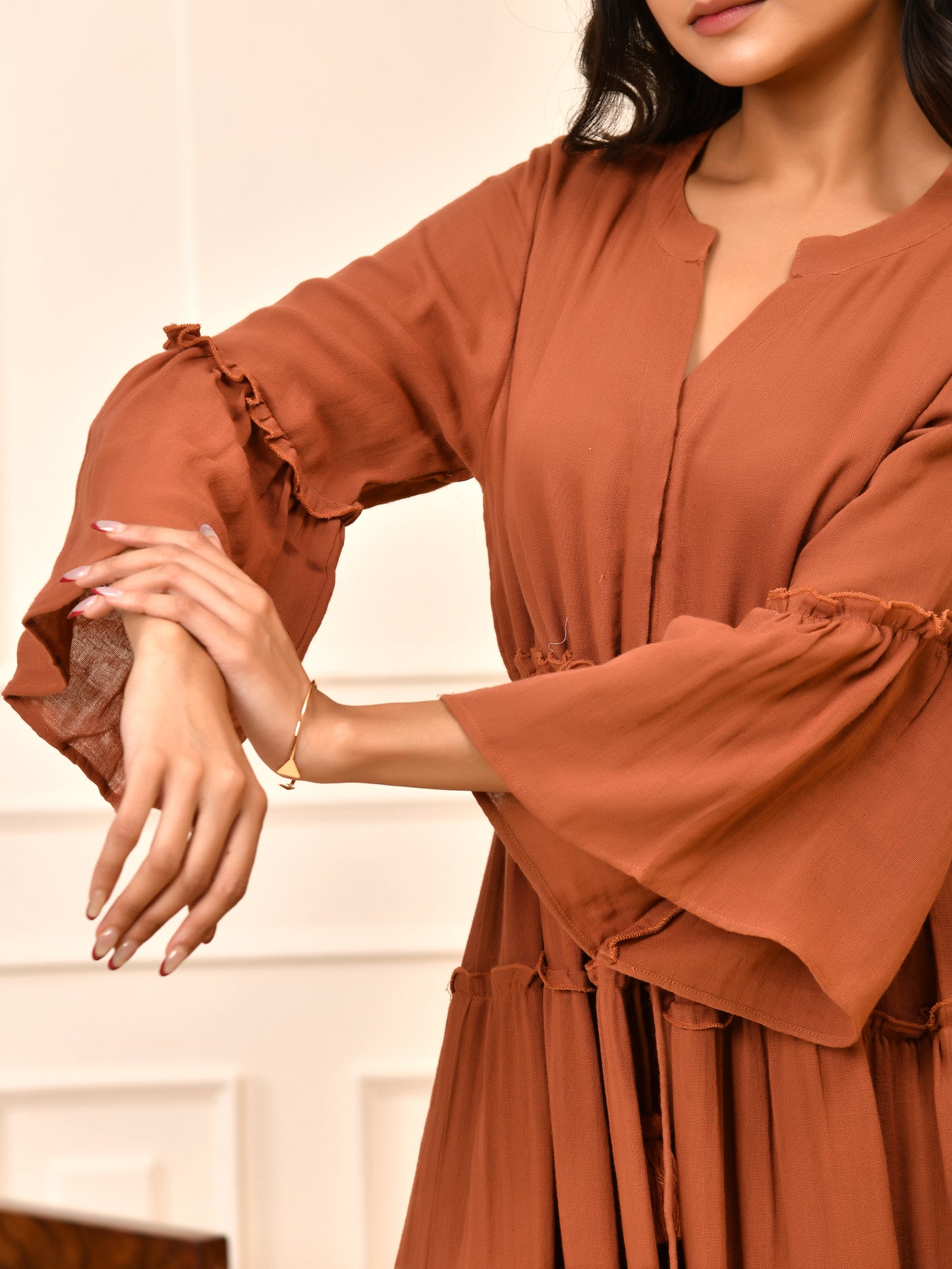 Amber Tiered Cotton Midi Dress