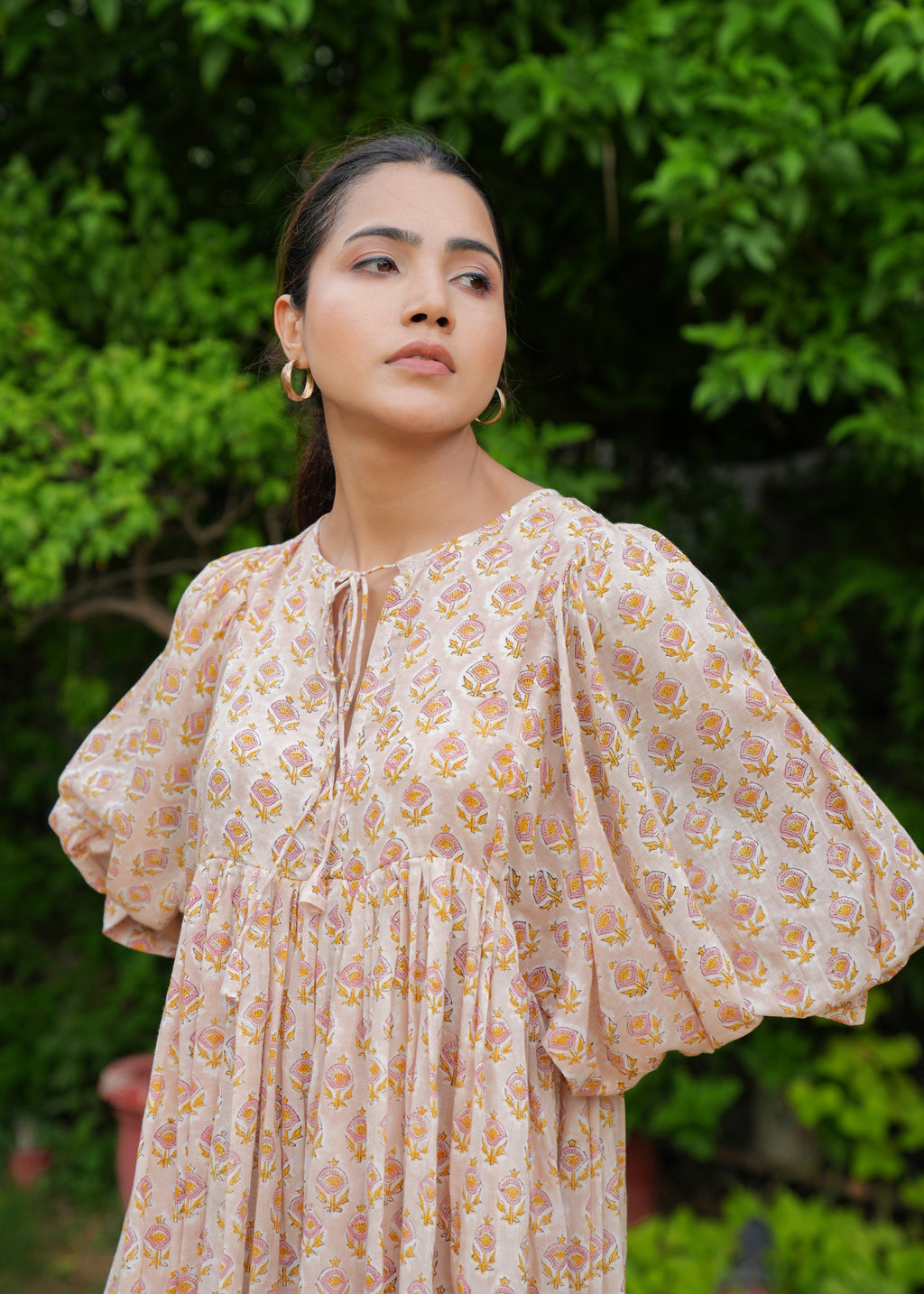 Gudanye Raha Beautiful Hand Block Printed Floral Raha Mini Dress – thejaipurart.com