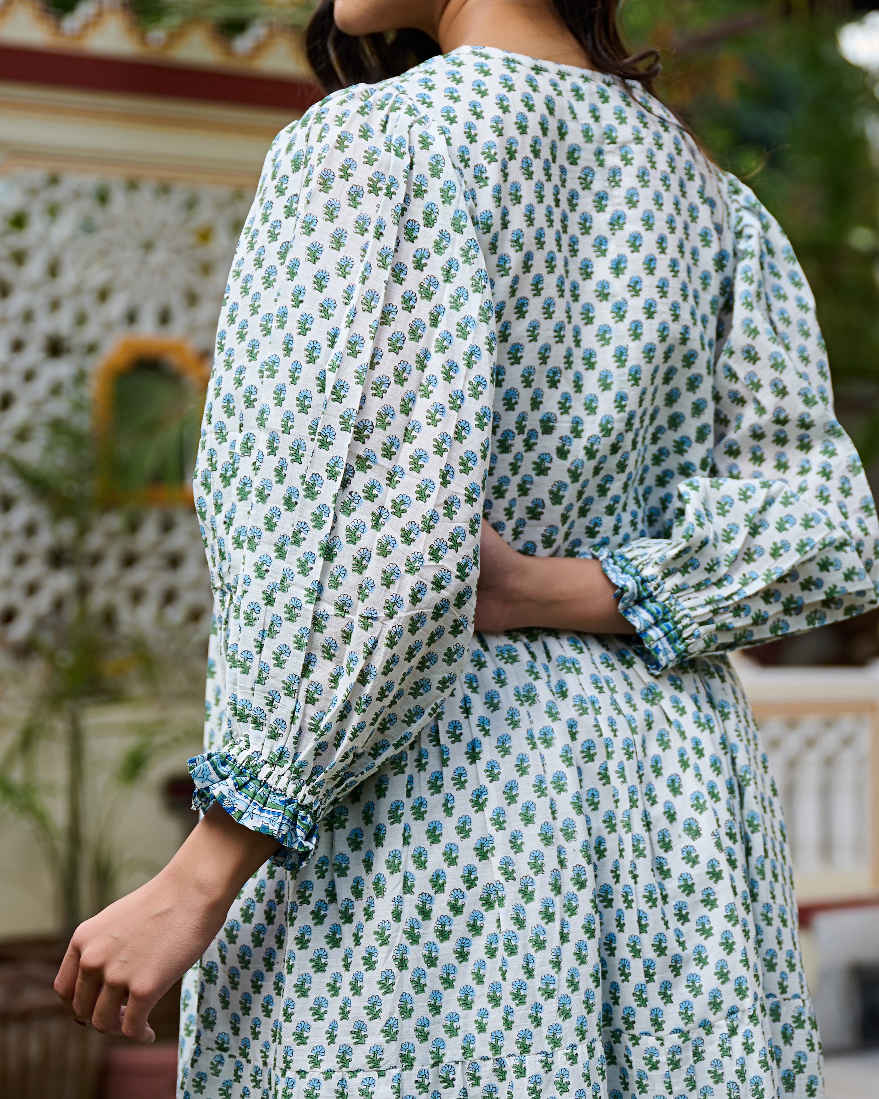 Hand Block Print Boho Chic Flowy Dress