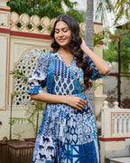 Boho Patchwork Cotton Wrap Maxi Dress