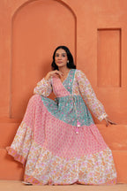 Aarvi Cotton Hand Block Print Patchwork Maxi Dress