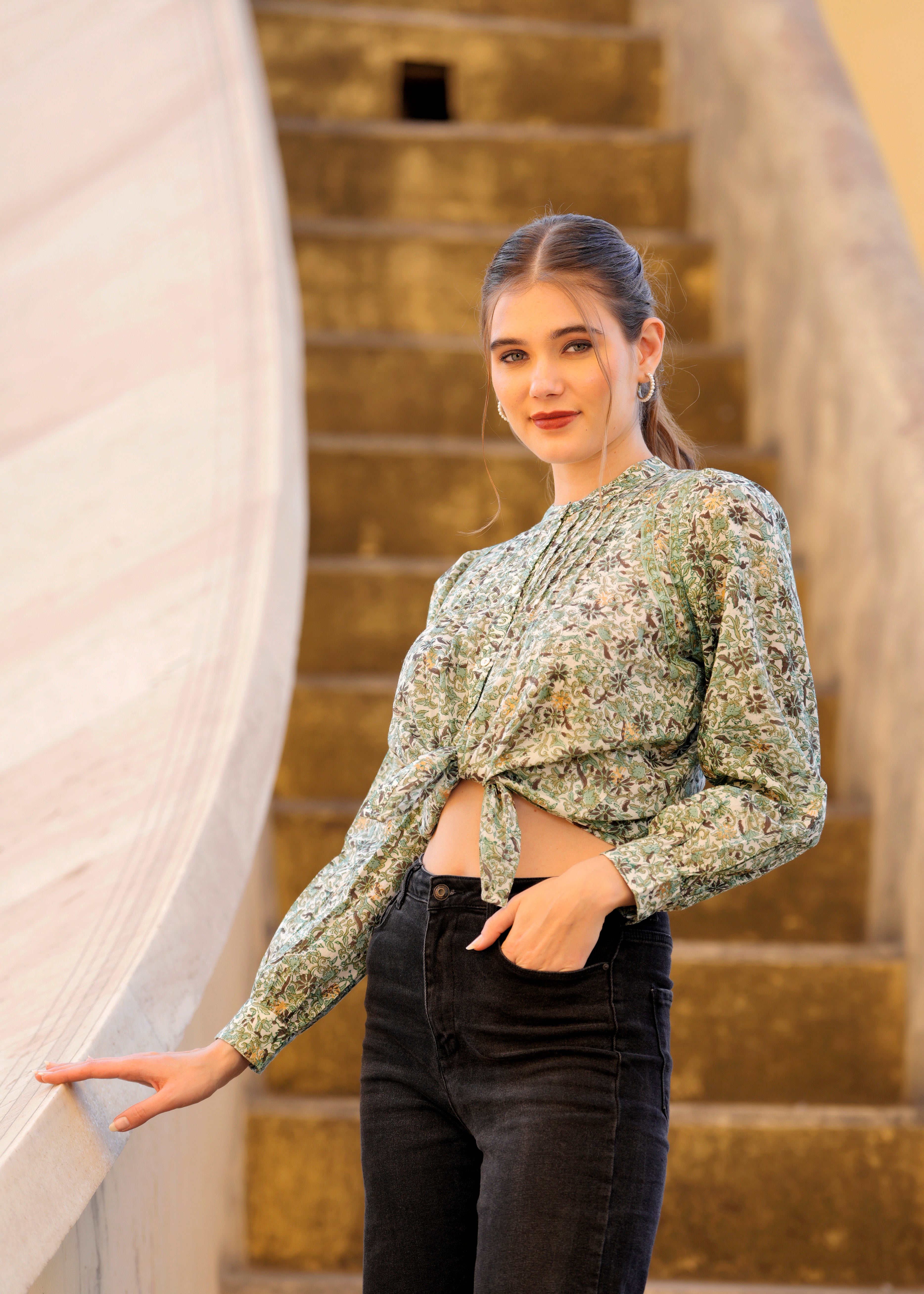 Hand Block printed Aaliya Shirt