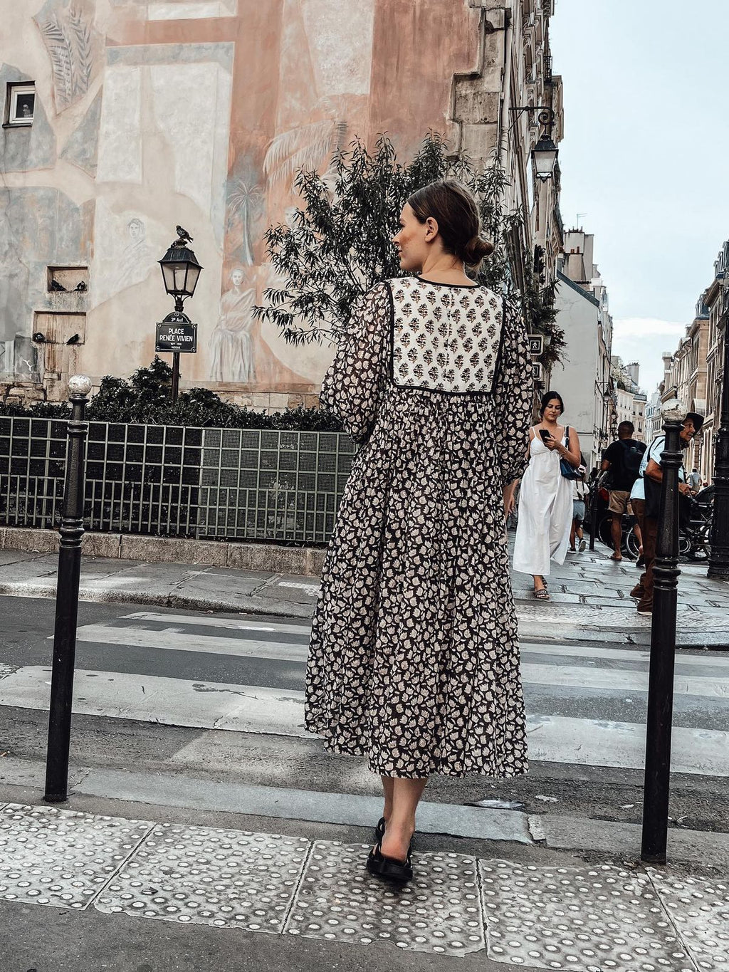 Hand Block Printed Cotton Hailey Midi Dress