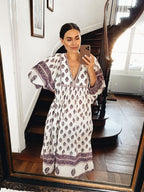 Hand Block Printed Sushi Maxi Dress