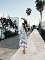 Hand Block Printed Sushi Maxi Dress