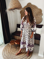 Hand Block Printed Sushi Maxi Dress