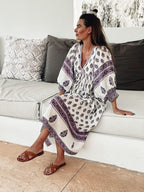 Hand Block Printed Sushi Maxi Dress