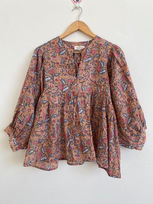 Beautiful Hand Block printed Cotton Flower Top