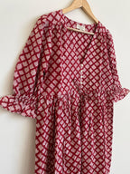 Hand Block Printed Scarlet Maxi Red