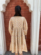Beautiful Hand Block printed Cotton paisley Mini Dress