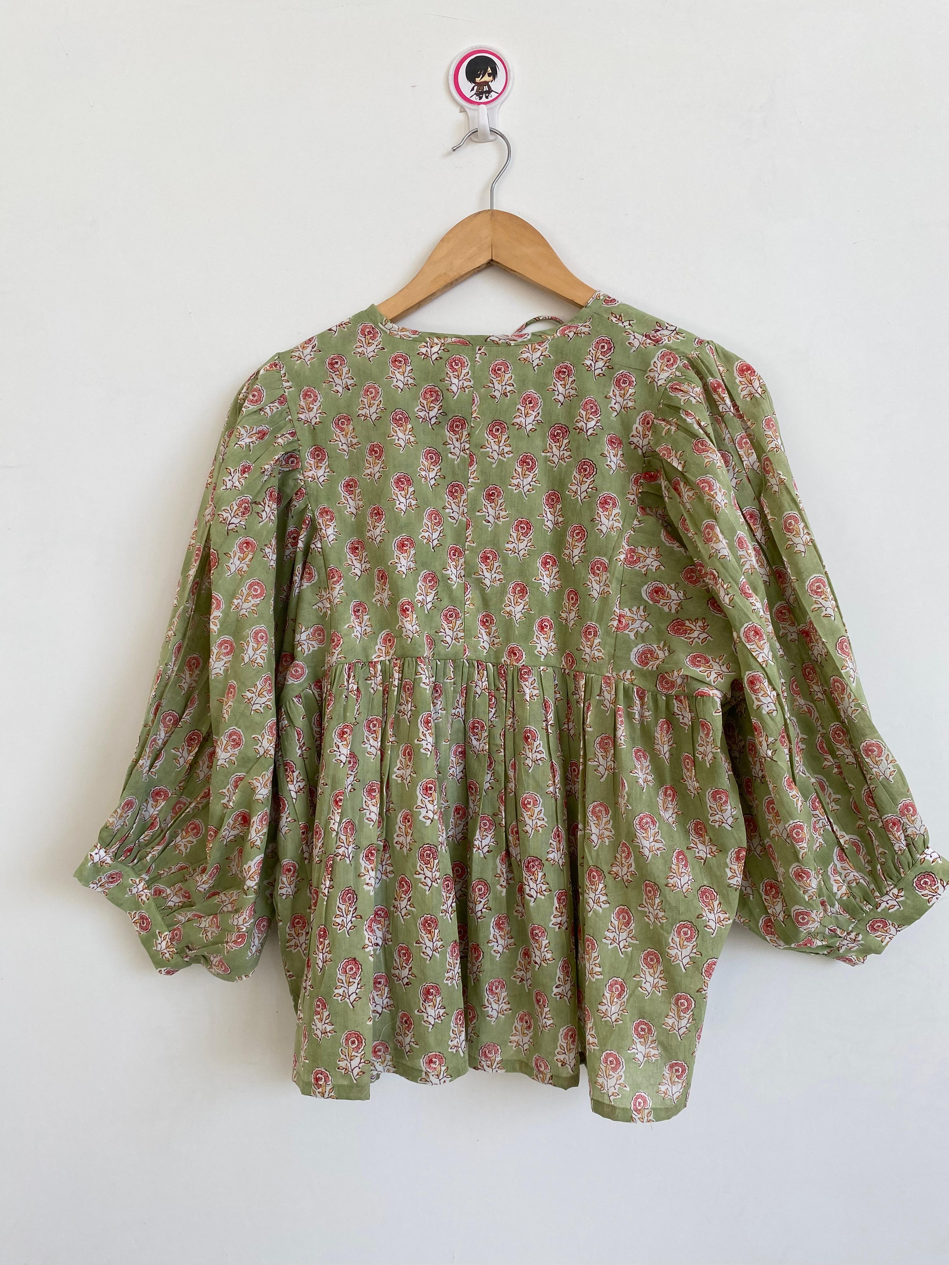 Hand Block printed Cotton paisley Tops