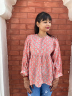 Hand Block printed Cotton paisley Tops