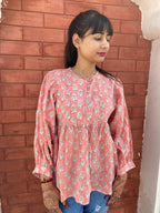 Hand Block printed Cotton paisley Tops