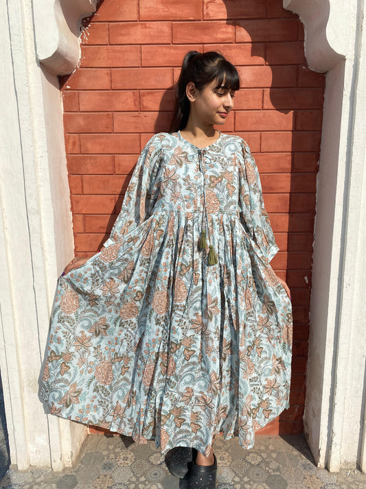 Introducing Beautiful Hand Block Printed Cotton Summer Handmade Midi Dress