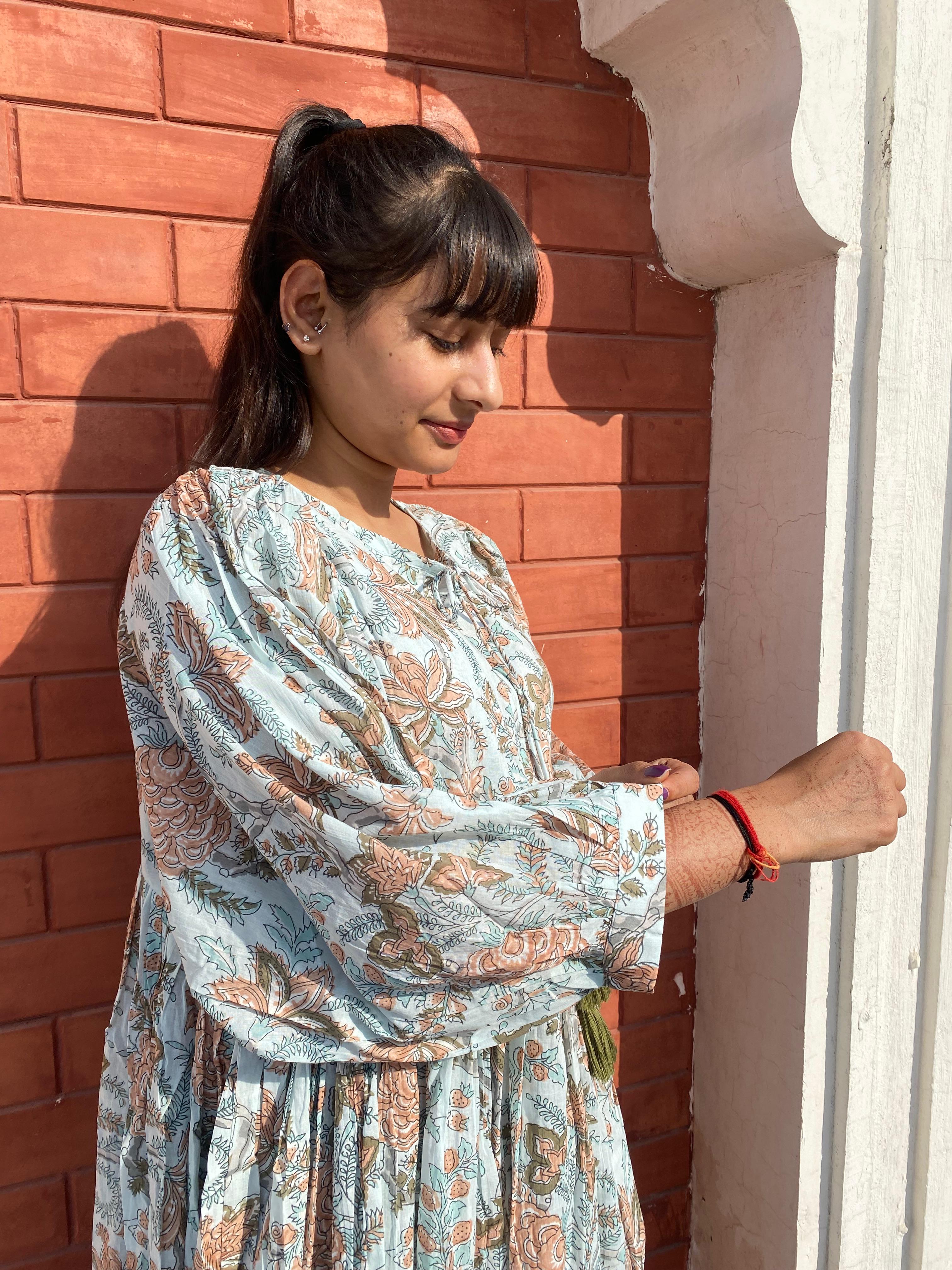 Introducing Beautiful Hand Block Printed Cotton Summer Handmade Midi Dress