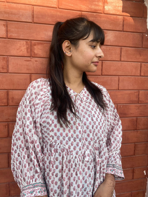 Beautiful Hand Block printed Cotton Mini Dress