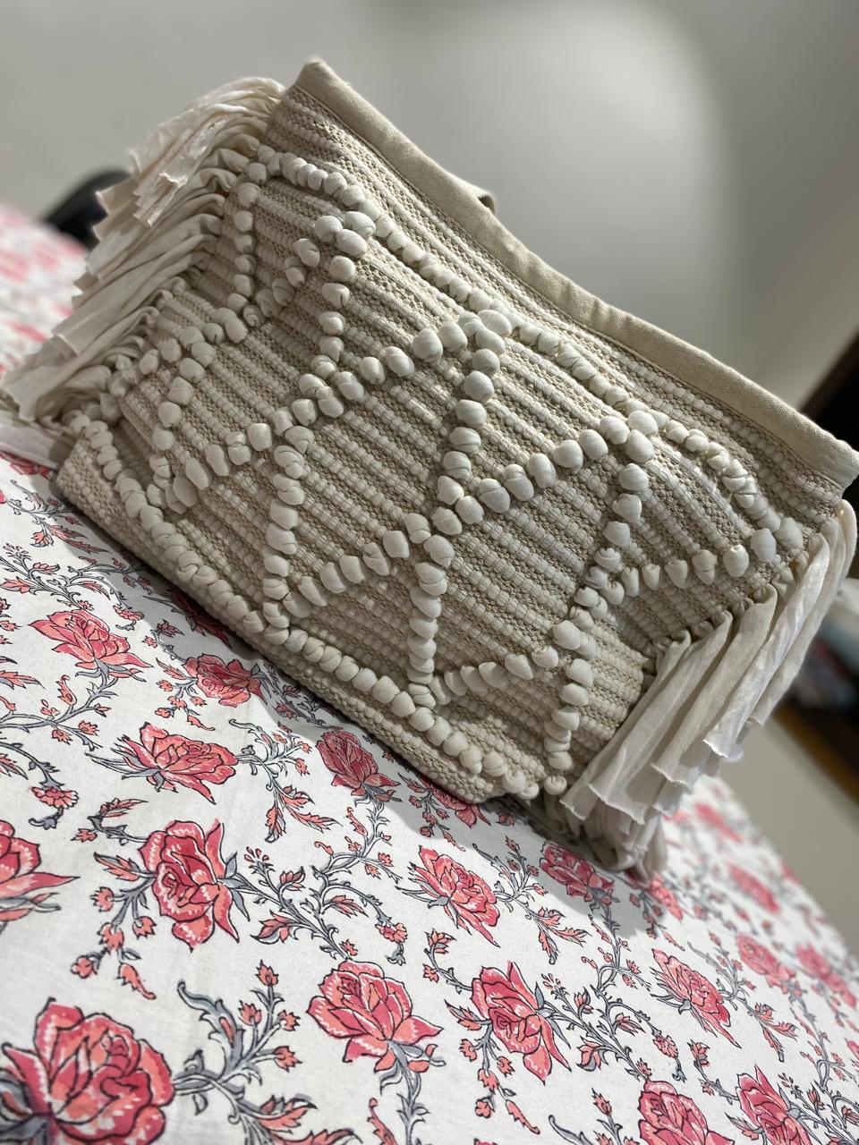 Textured Boho Fringe Tote Bag