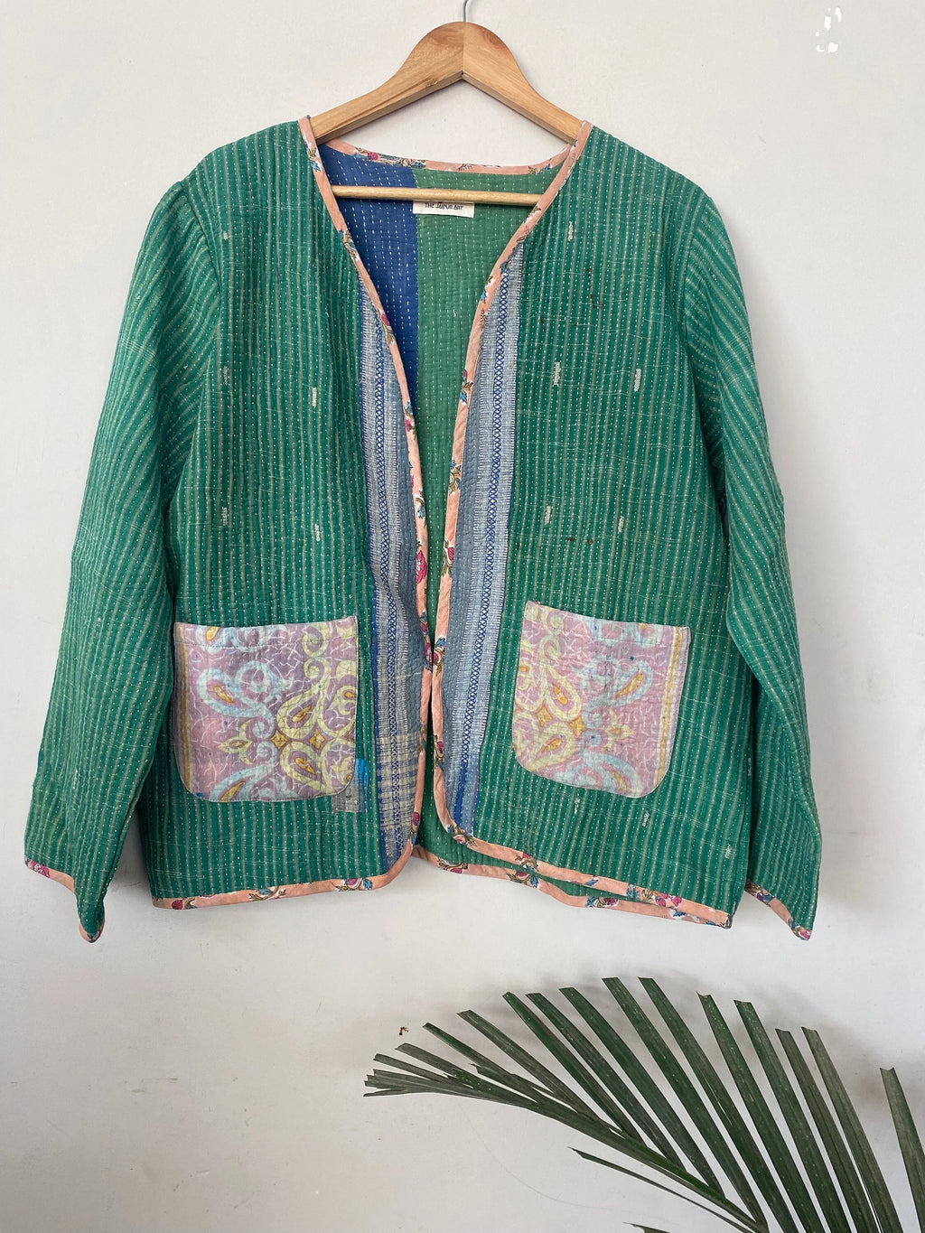 kantha quilted winter jacket