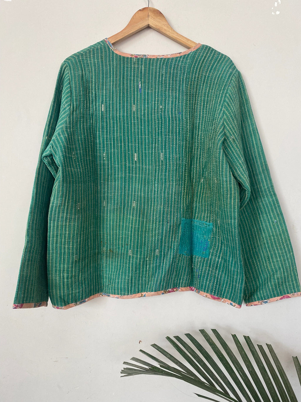 kantha quilted winter jacket
