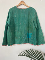 kantha quilted winter jacket