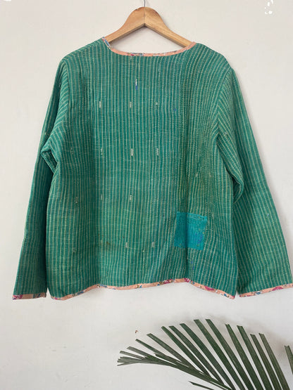 Emerald Green Fall Season Handmade Vintage Jacket