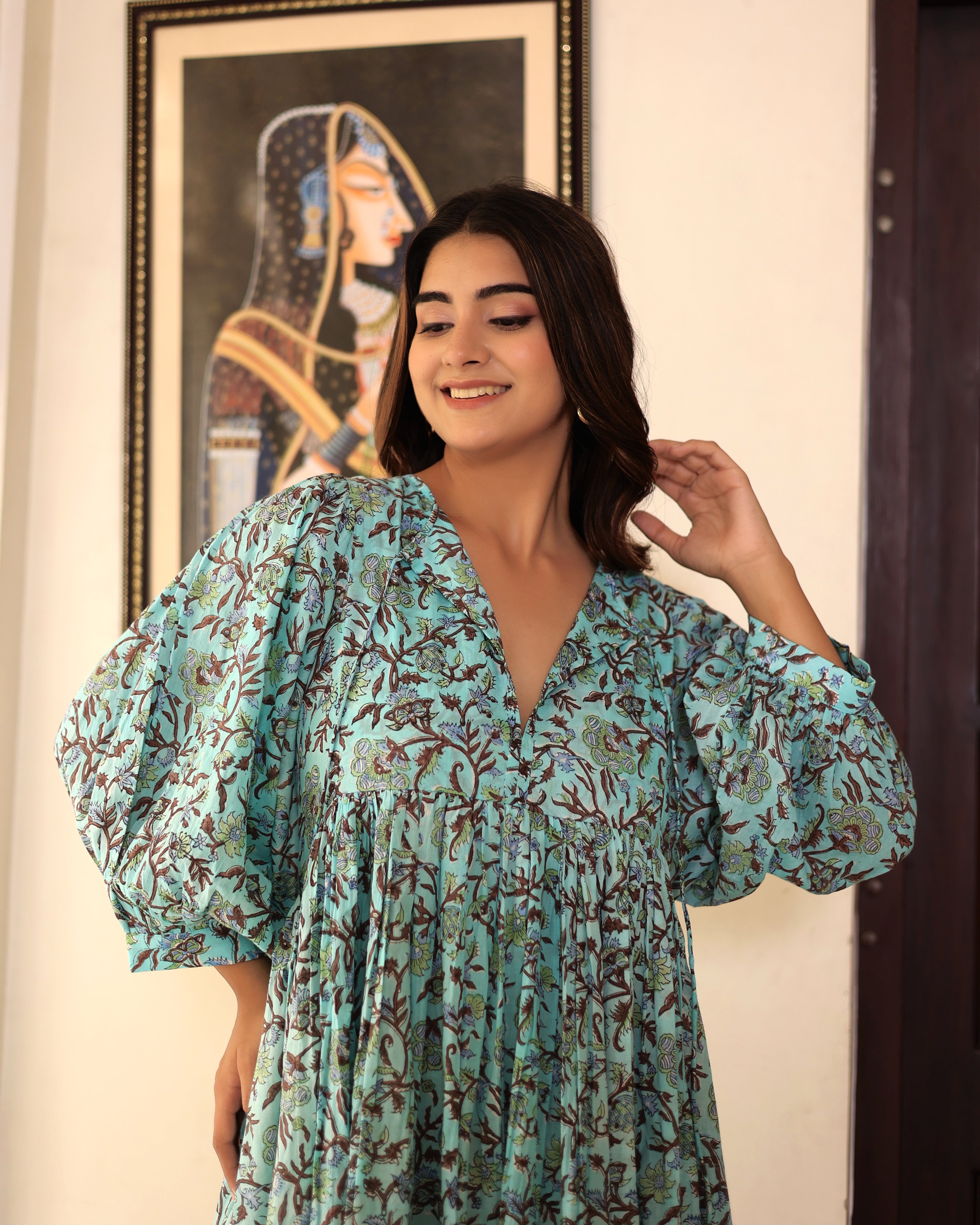 Emilie Midi~Turquoise Blue Dress