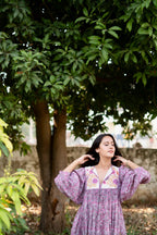 Hand Block Printed Cotton Hailey Midi Dress